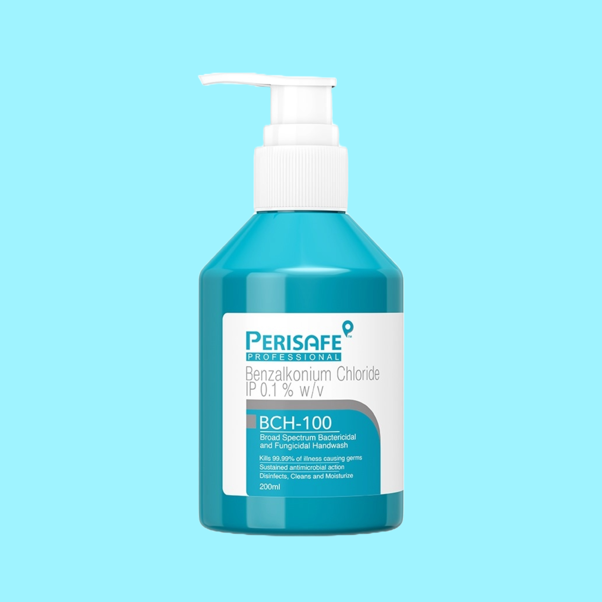 Perisafe Professional - BCH-100 Benzalkonium Chloride - Broad Spectrum Bactericidal and Fungicidal Handwash 200ml