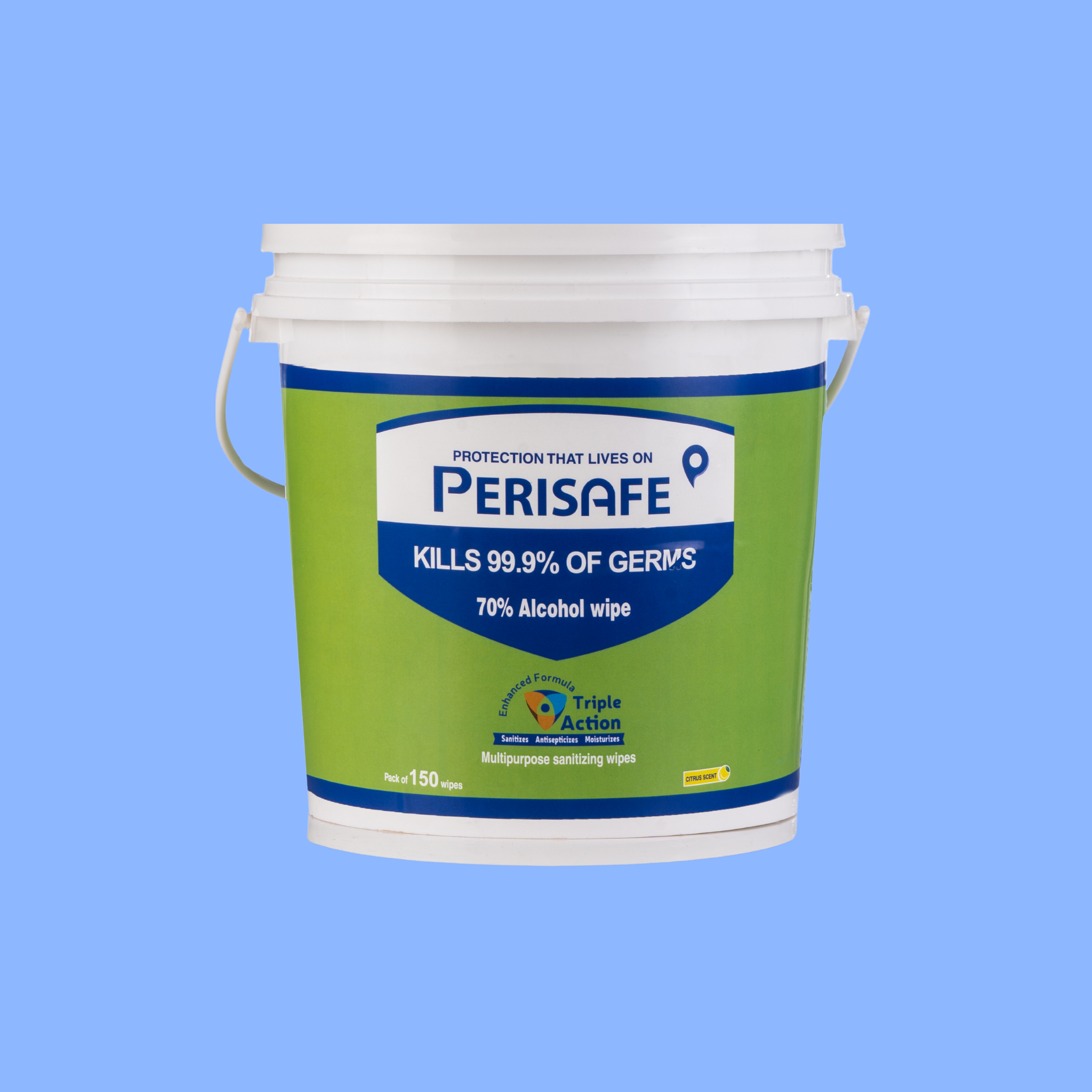 Perisafe Multipurpose Sanitizing & Disinfectant Wipes- Bucket of 150 Wipes