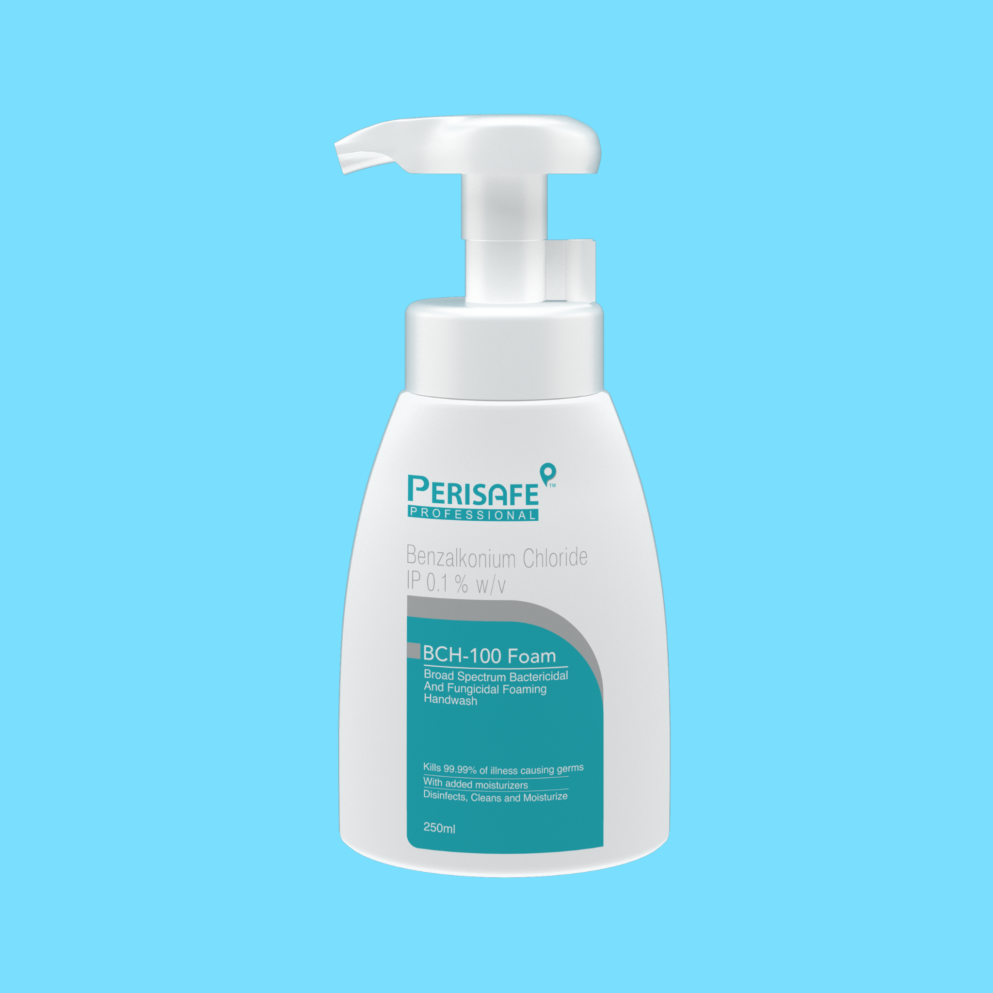 Perisafe Professional- BCH-100 Foam- Benzalkonium Chloride IP - Broad Spectrum Bactericidal and Fungicidal Foaming Handwash 250ml