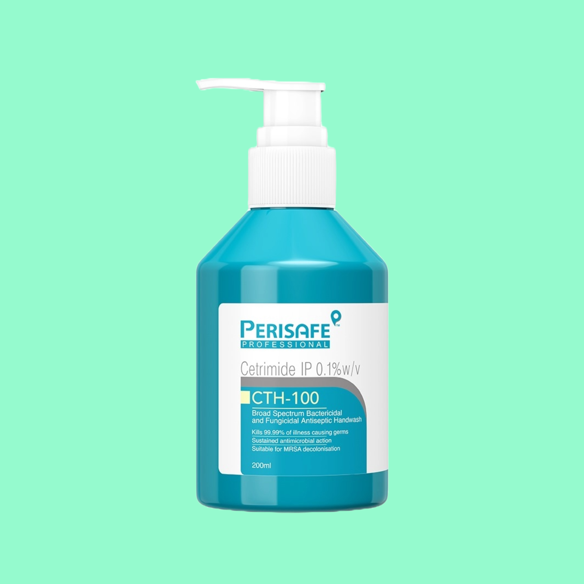 Perisafe Professional CTH-100 -  Cetrimide IP Broad Spectrum Bactericidal and Fungicidal Antiseptic Handwash 200ml