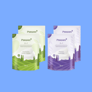 Perisafe Foaming handwash French Lavender- 2 x 250ml Refill & Australian Green Apple- 2 x 250ml Refill (Pack of 4)