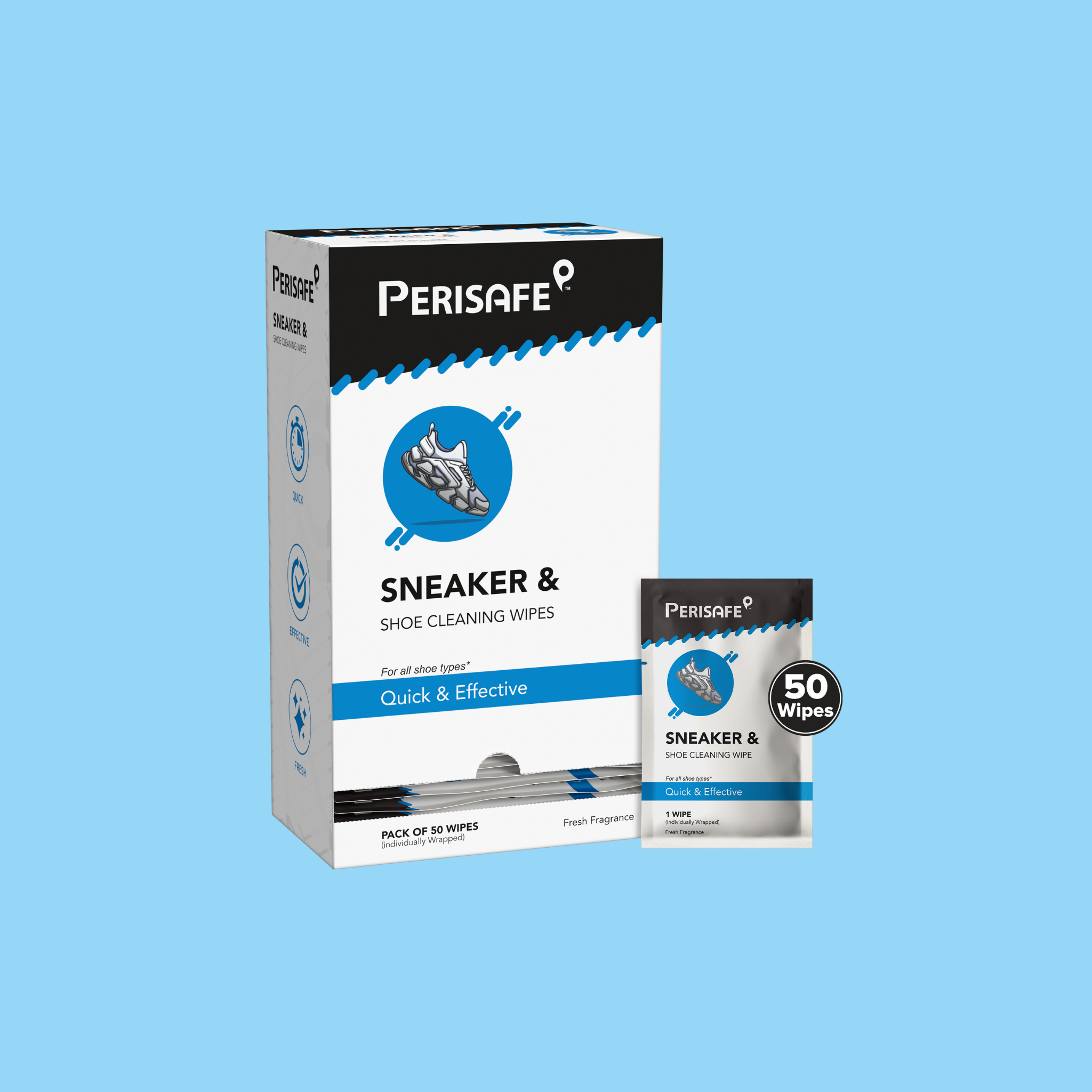 _Gift_Perisafe Sneaker & Shoe cleaning wipes- pack of 50 individually wrapped wipes