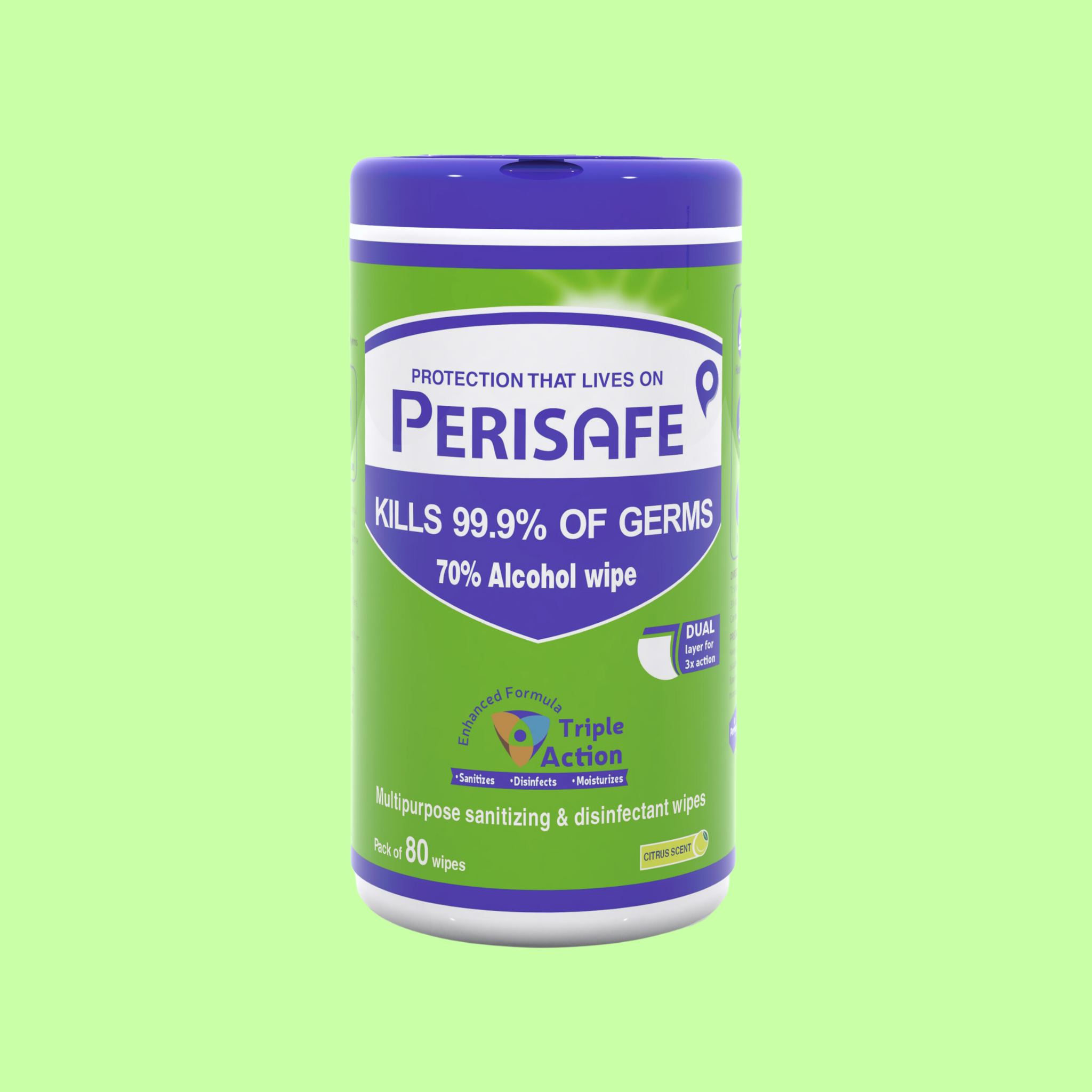 _Gift_Perisafe Multipurpose Sanitizing & Disinfectant Wipes- Pack of 80 wipes